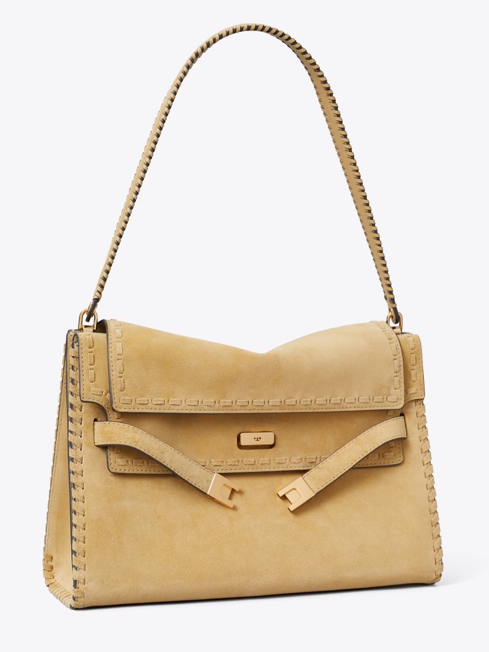 Tory Burch Lee Radziwill Suede Large Shoulder Bag